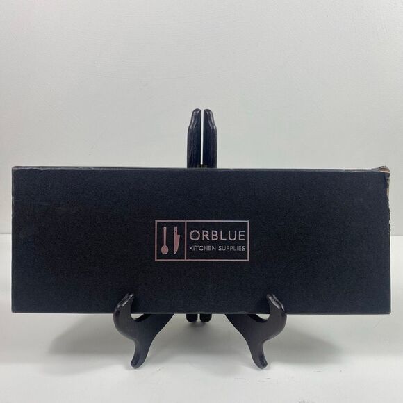 Orblue Black Cake Knife & Server Set Embossed Stainless Steel Gift Boxed NIB - Picture 3 of 9